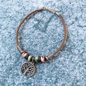 Living Tree Charm Rope Bracelet.
